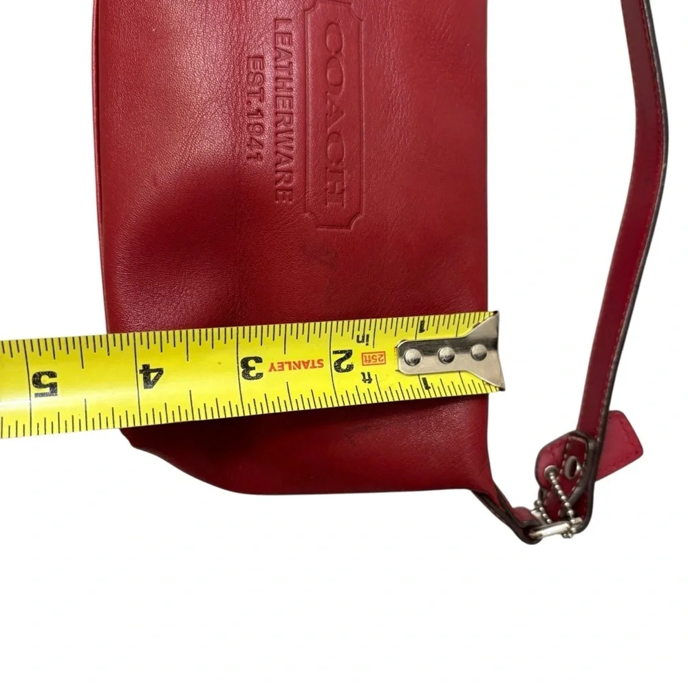 Coach vintage y2k logo mini bag red leather wristlet clutch